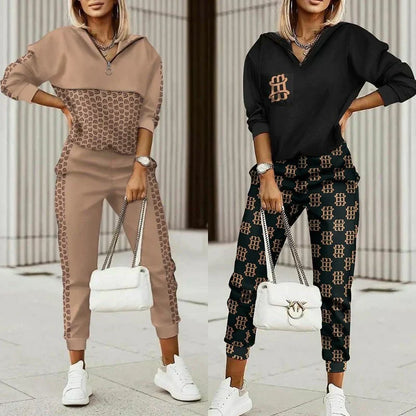 Dames Joggingpak Zacht - Monogram Co-ord Set Sportief
