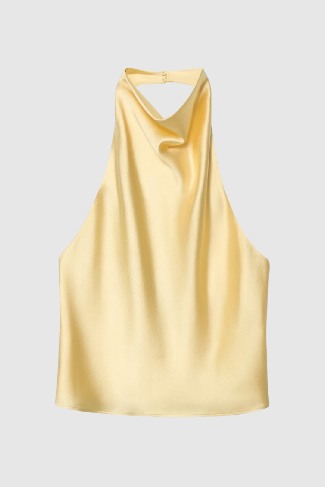 Dames Halter Top Glanzend Open Rug Elegant