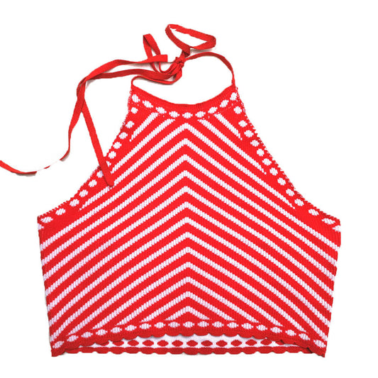 Halter Top met Strepen Zomerse Vrouwelijke Jurk - StudioMarella