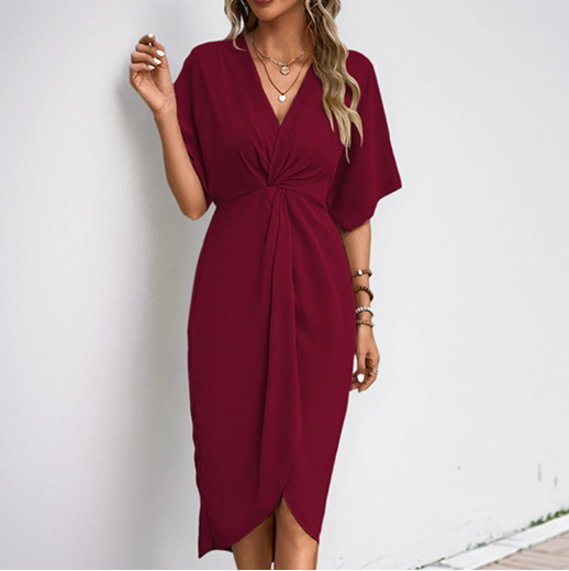 Vrouwen Wikkeljurk met V-hals Elegante Zomerjurk - StudioMarella