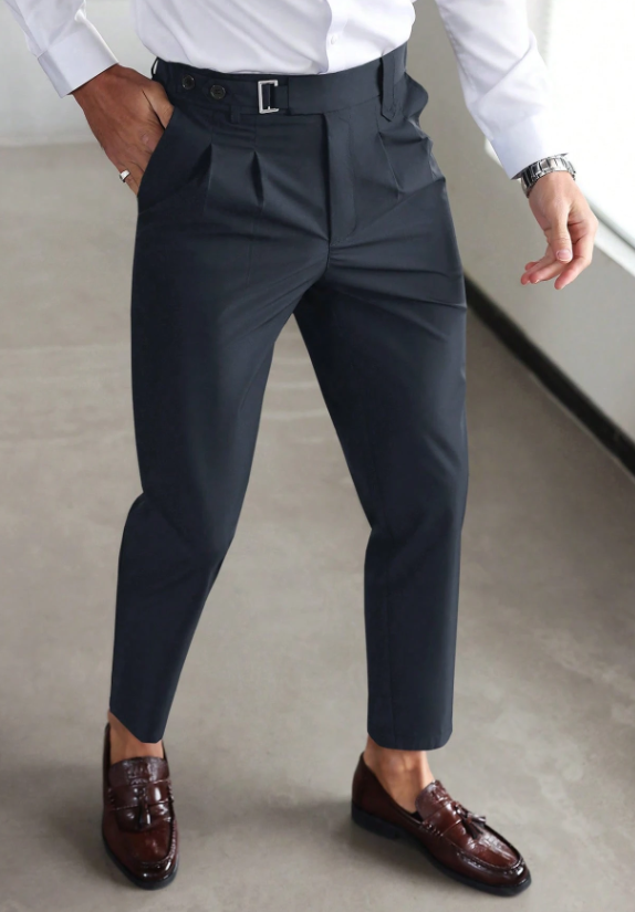 Heren Pantalon Hoge Taille Getailleerd Comfortabel