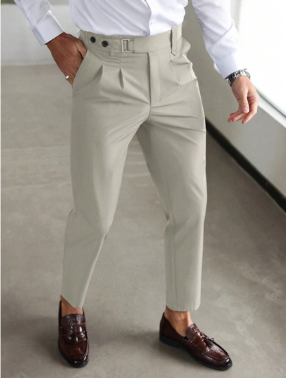 Heren Pantalon Hoge Taille Getailleerd Comfortabel