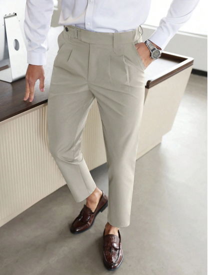 Heren Pantalon Hoge Taille Getailleerd Comfortabel