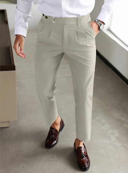 Heren Pantalon Hoge Taille Gladde Pasvorm
