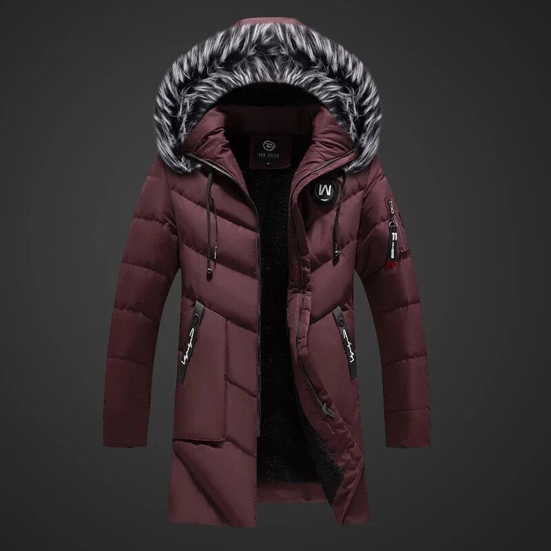 Heren Winterjas Gevoerd Lang Sherpa Stijl