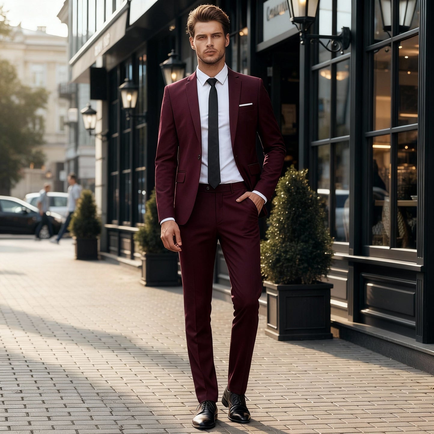 Heidi | Elegante Completo Uomo Slim Fit – Giacca e Pantaloni in Viscosa per Occasioni Speciali 5