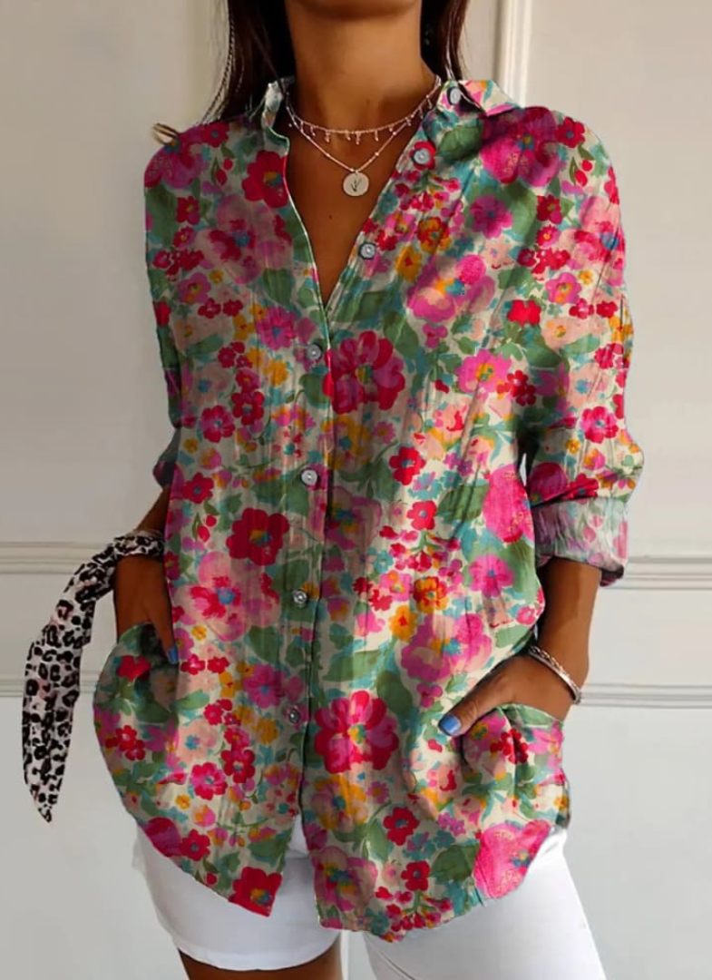 Bloemen Blouse Vrouw Stijlvolle Zomerjurk - StudioMarella