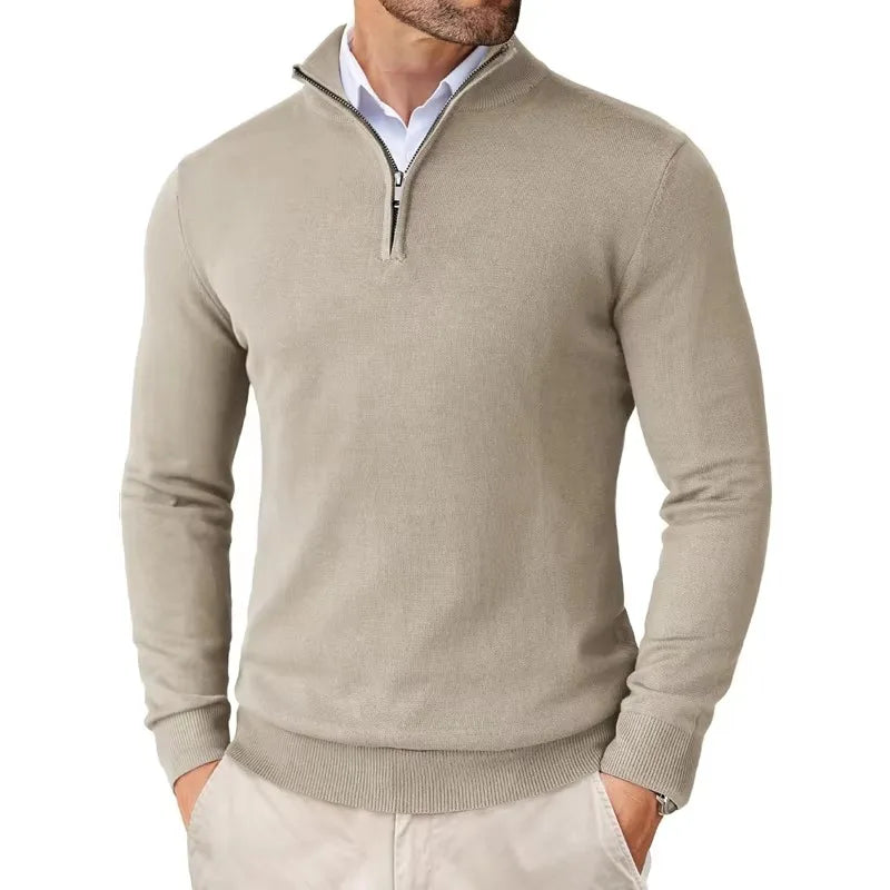 Heren Trui Half-Zip Hoge Kraag Warm en Comfortabel