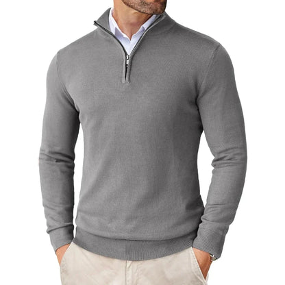 Heren Trui Half-Zip Hoge Kraag Warm en Comfortabel