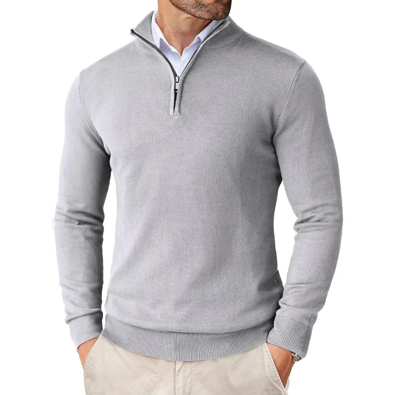 Heren Trui Half-Zip Hoge Kraag Warm en Comfortabel