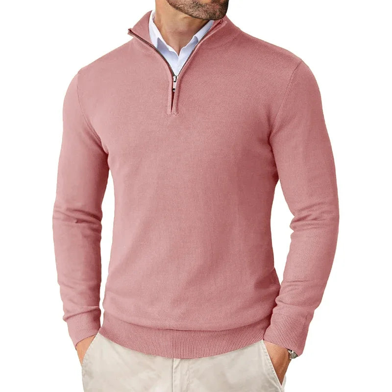 Heren Trui Half-Zip Hoge Kraag Warm en Comfortabel