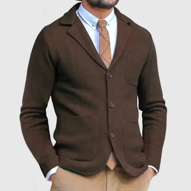Heren Blazer Slim Fit Gebreid Met Knopen