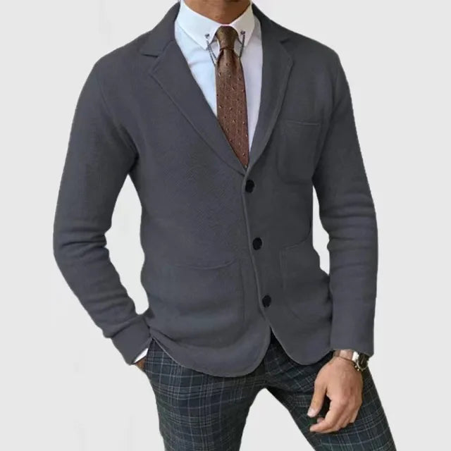 Heren Blazer Slim Fit Gebreid Met Knopen