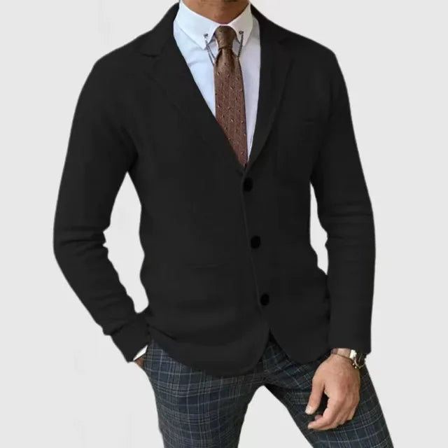 Heren Blazer Slim Fit Gebreid Met Knopen