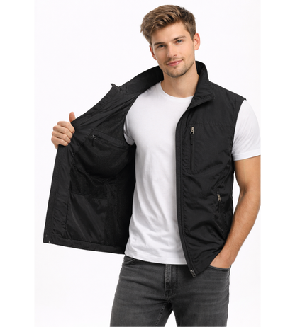 Heren Bodywarmer Ritsvest met Opstaande Kraag