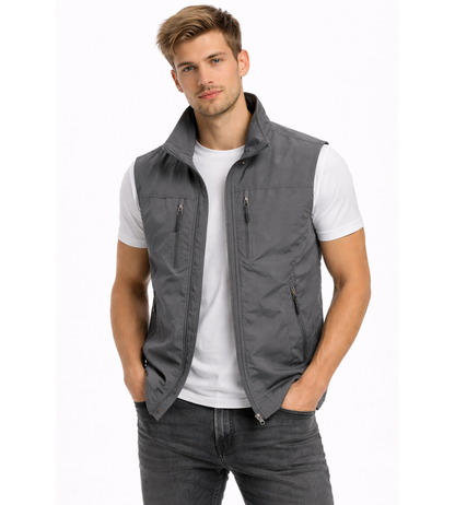 Heren Bodywarmer Ritsvest met Opstaande Kraag