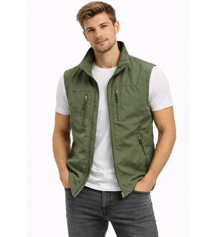 Heren Bodywarmer Ritsvest met Opstaande Kraag