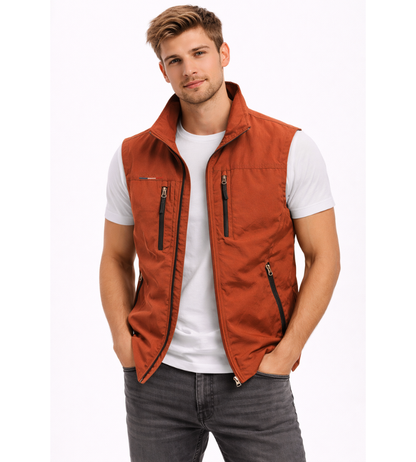 Heren Bodywarmer Ritsvest met Opstaande Kraag