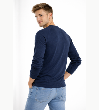 Heren Henley Shirt Lange Mouwen Casual Basic Streetwear