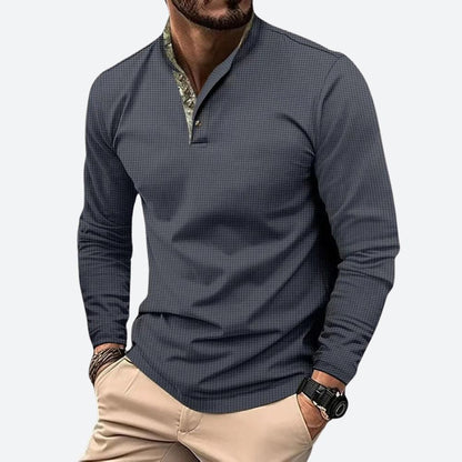 Heren Poloshirt Lange Mouwen Ademend Katoen
