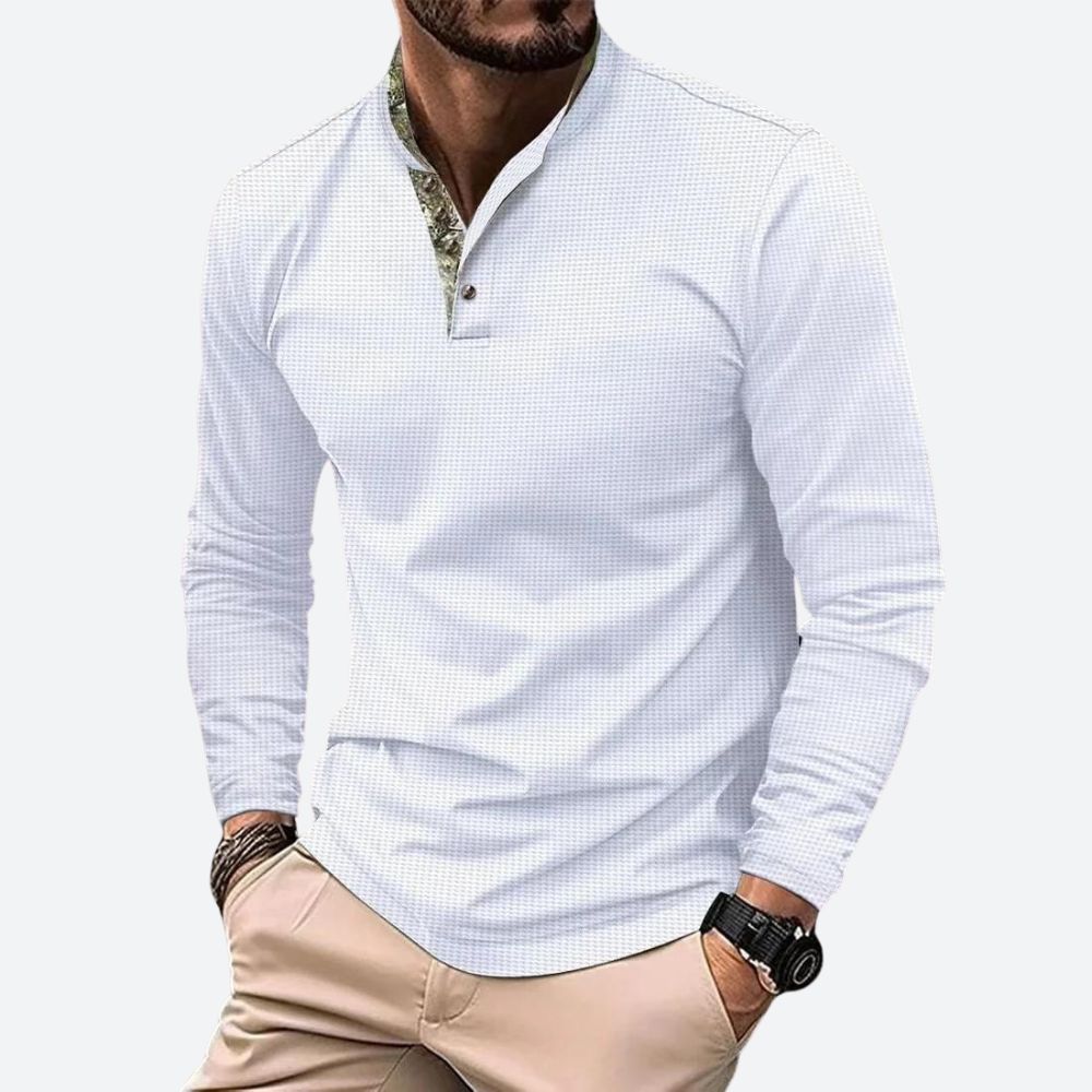 Heren Poloshirt Lange Mouwen Ademend Katoen