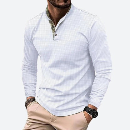 Heren Poloshirt Lange Mouwen Ademend Katoen