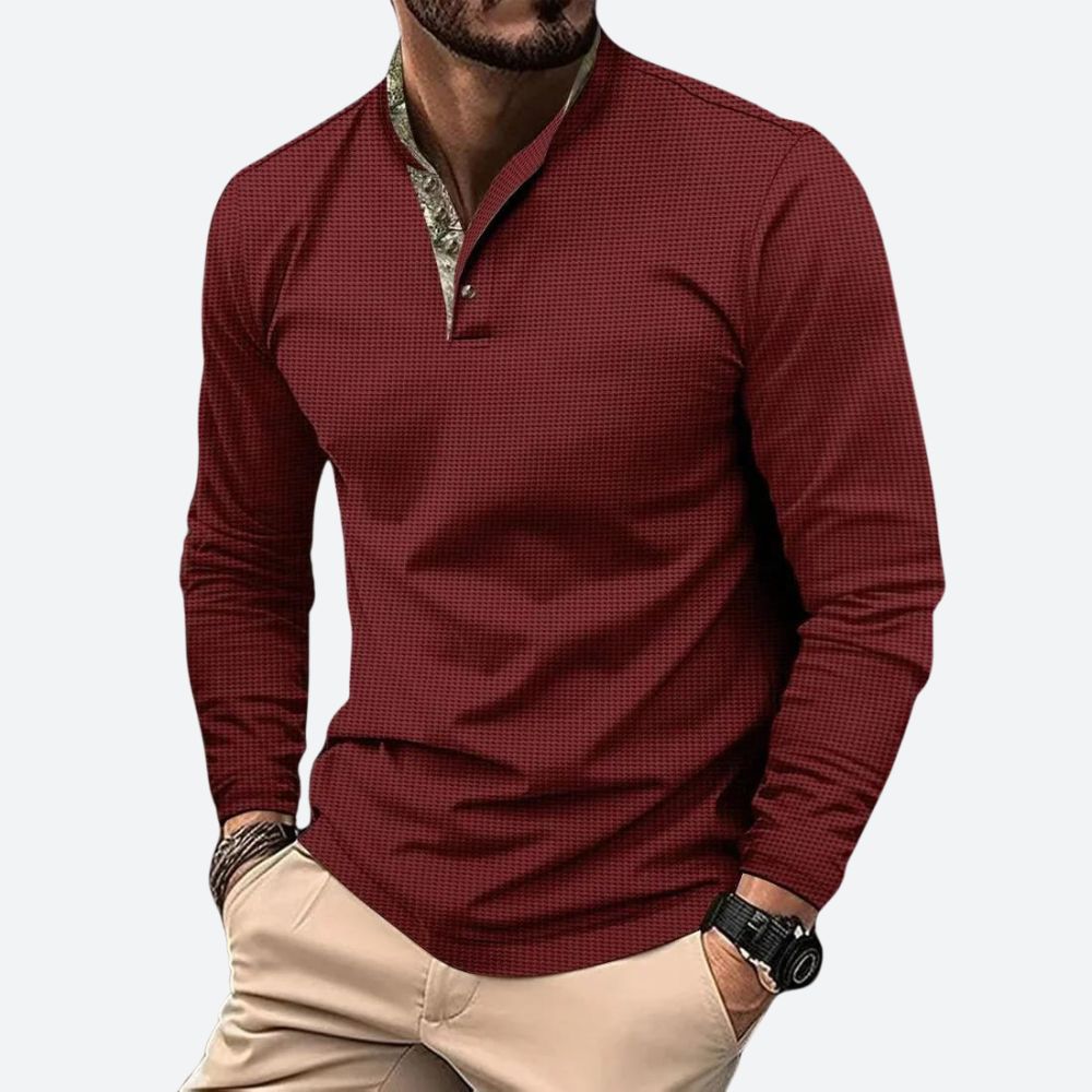 Heren Poloshirt Lange Mouwen Ademend Katoen