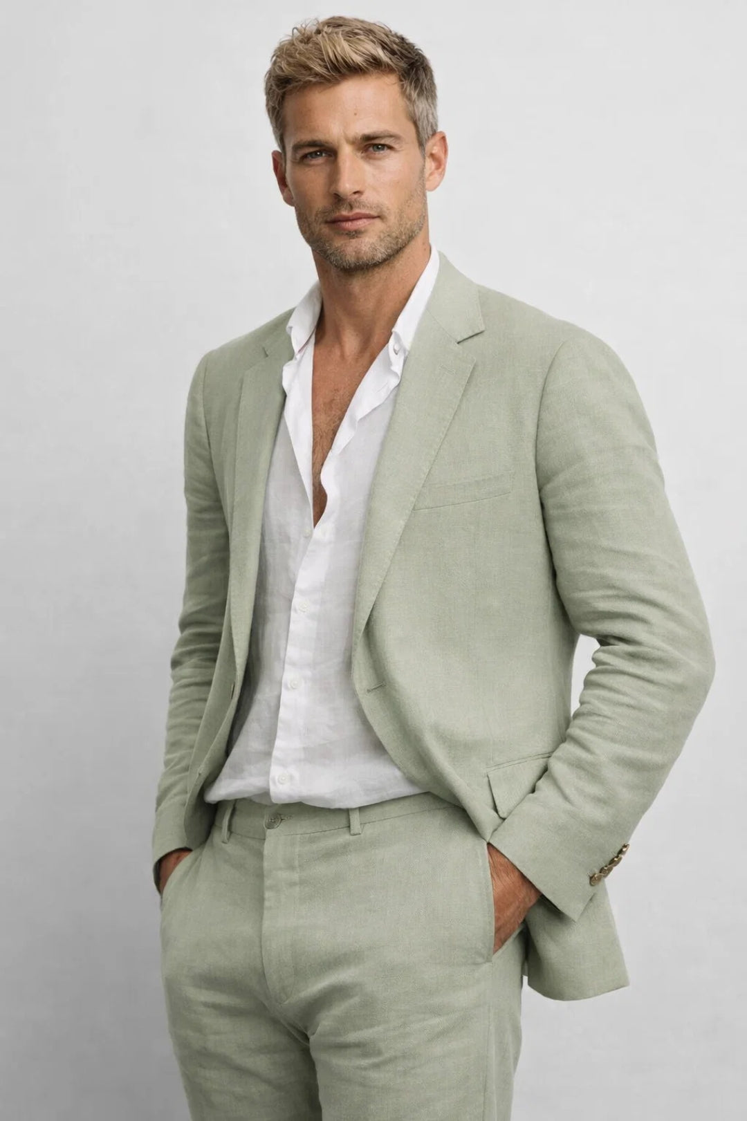 Heren Pak Zomer Tweedelig Elegant Design - StudioMarella