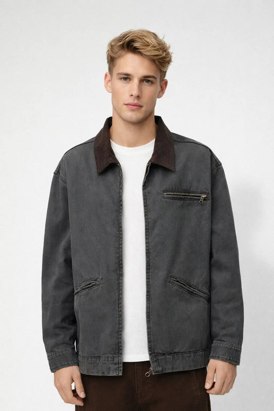 Mannen Tussenjas Oversized Ritsjas Casual Heren - StudioMarella
