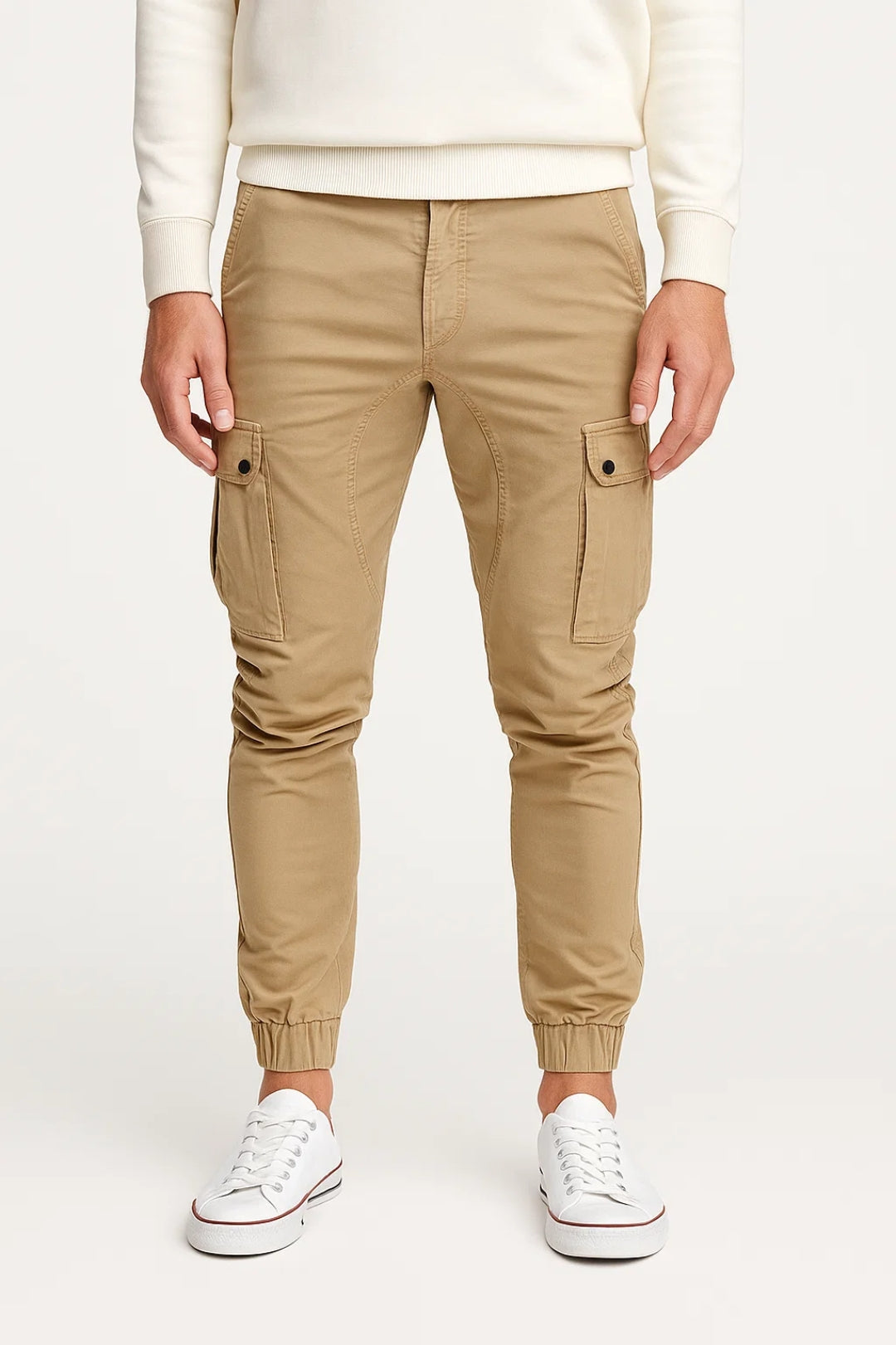 Slim Fit Cargo Broek Heren Elastisch Casual Stijl