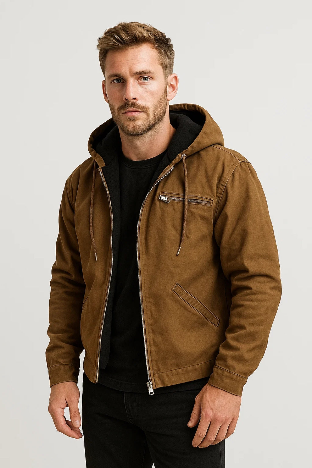 Herenvest Casual met Capuchon Relax Fit