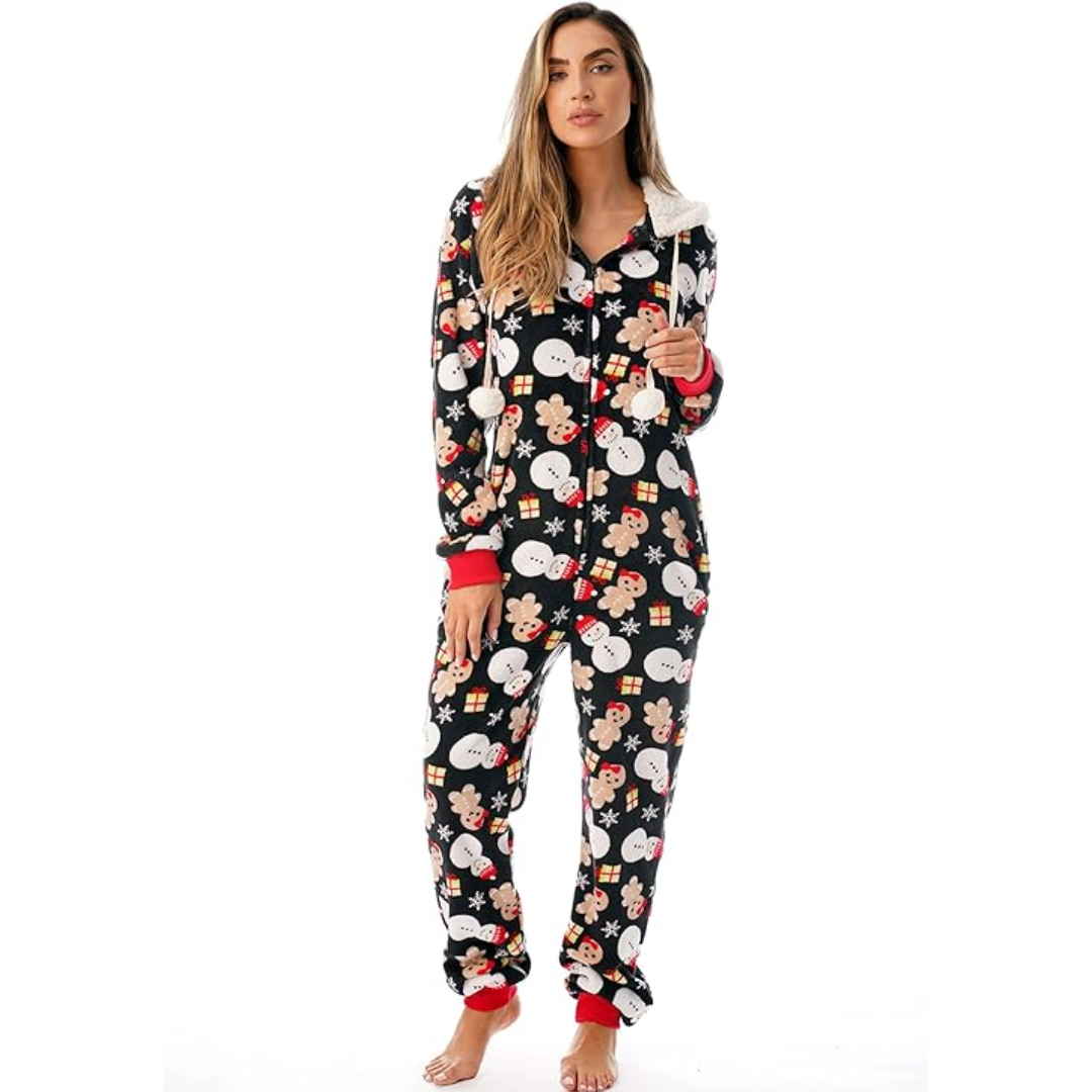 Kerst Onesie Dames Zacht Kerstfeest Kleding - StudioMarella