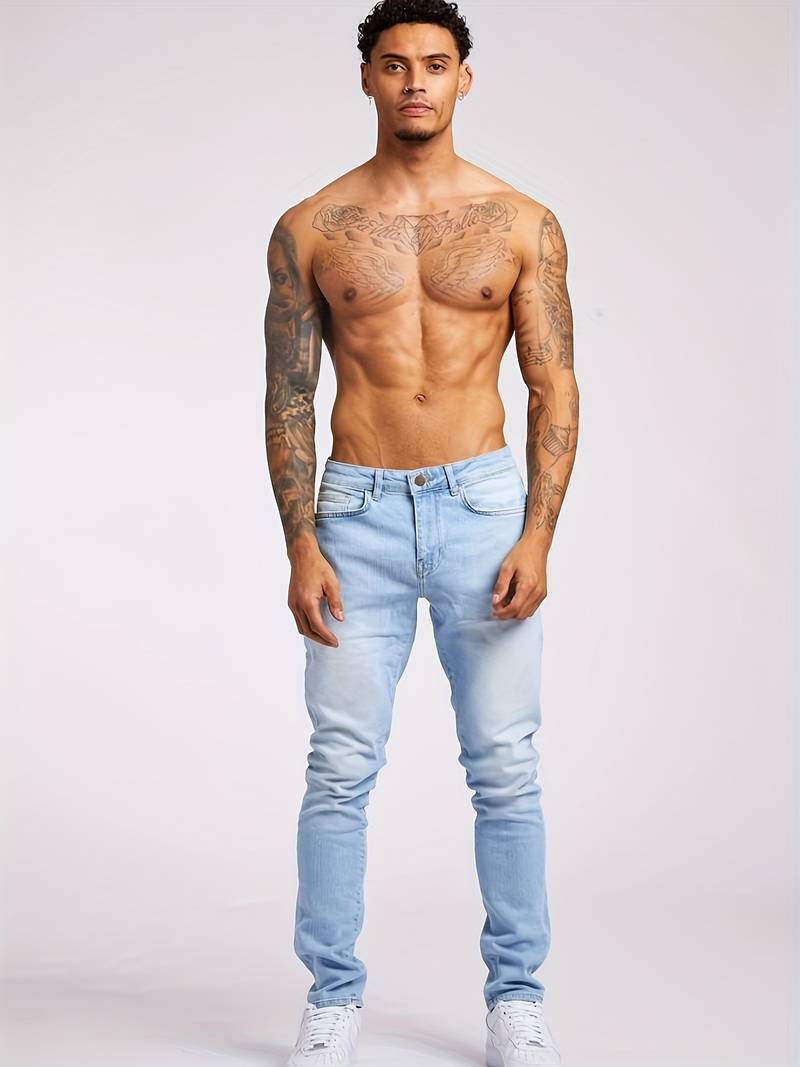 Heren Spijkerbroek Slank Fit Jeans voor Dagelijks Gebruik