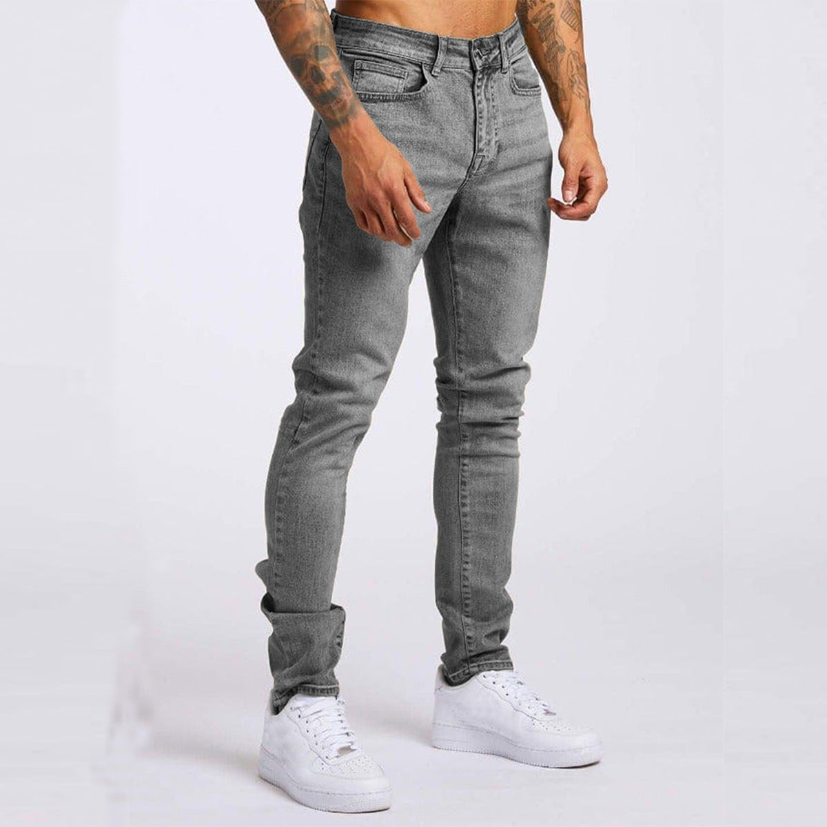Heren Jeans Slank Fit – Slimme Urban Spijkerbroek voor Dagelijks Gebruik