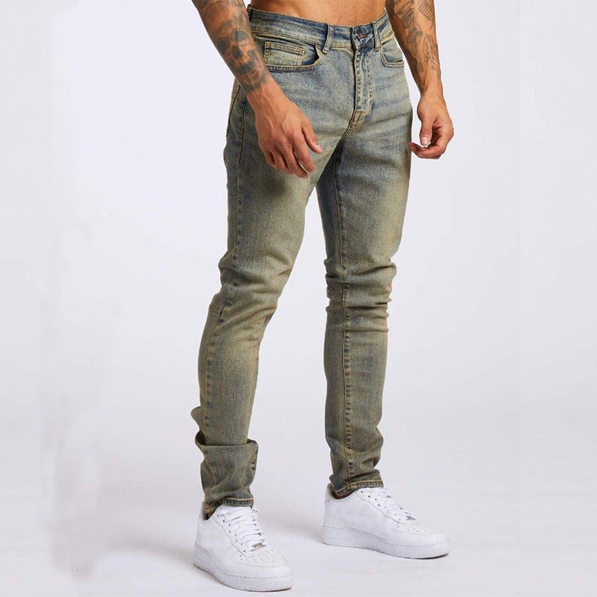 Heren Spijkerbroek Slank Fit Jeans voor Dagelijks Gebruik