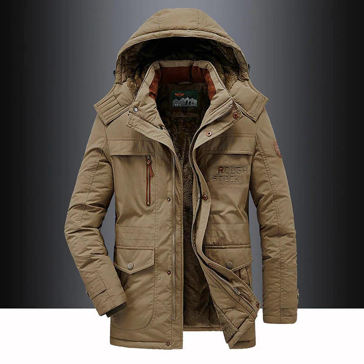Heren Parka Warm Fleece Voering en Nepbont Capuchon