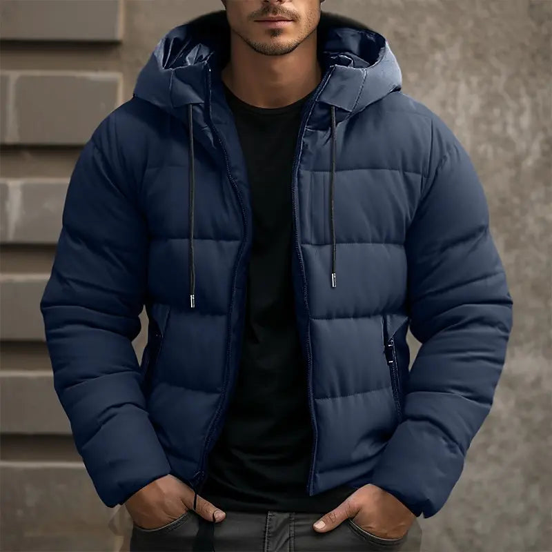 Heren Puffer Winterjas Warm met Capuchon en Steekzakken