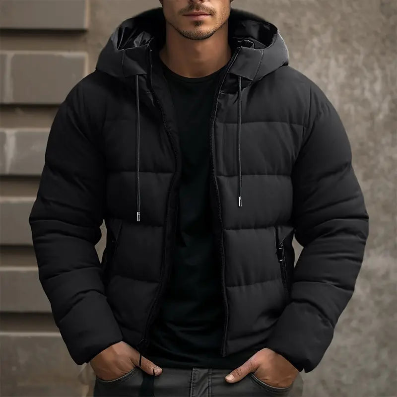 Heren Puffer Winterjas Warm met Capuchon en Steekzakken