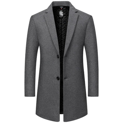 Heren Trenchcoat Lange Model Hoogwaardige Stof Tijdloos Design