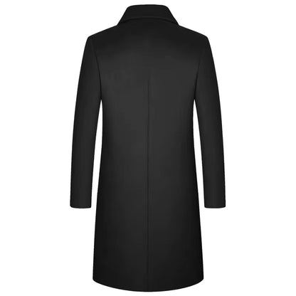 Heren Trenchcoat Lange Model Hoogwaardige Stof Tijdloos Design