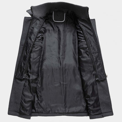 Heren Trenchcoat Warm en Winddicht met Thermische Voering