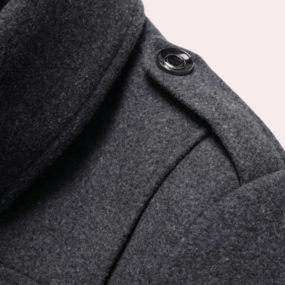Heren Trenchcoat Warm en Winddicht met Thermische Voering
