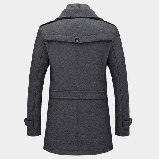 Heren Trenchcoat Warm en Winddicht met Thermische Voering