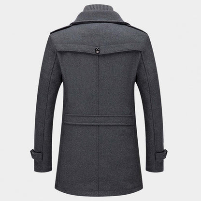 Heren Trenchcoat Warm en Winddicht met Thermische Voering