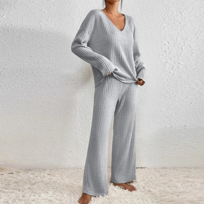 Dames 2-Delige Set Geribde Soft Stretch Broek