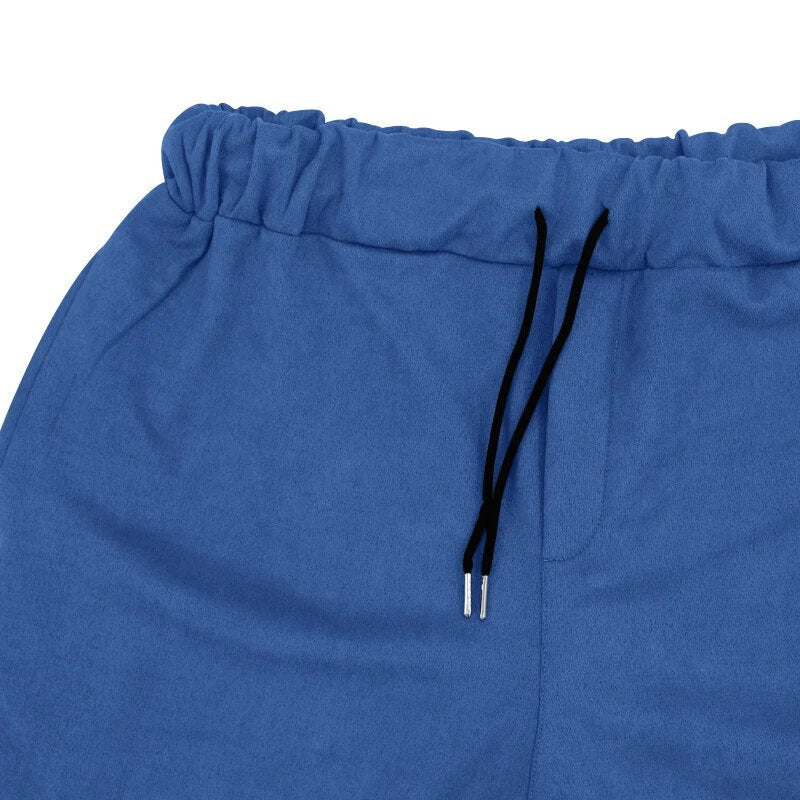 Heren Jogger Set Met Jasje en Broek Zwart Suède Stijl