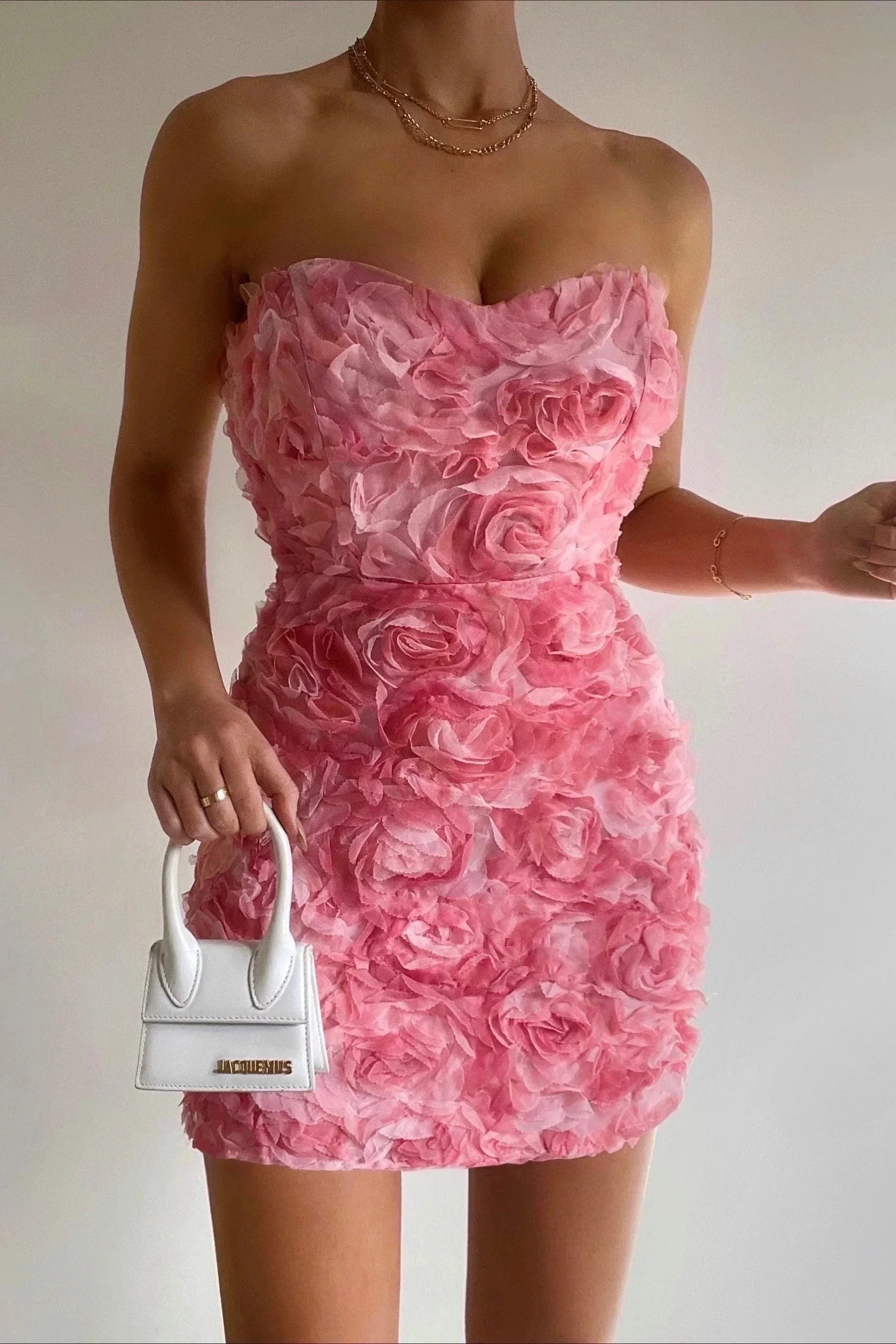 Vrouwelijke Zomerjurk Zonder Bandjes Elegant Kort - StudioMarella