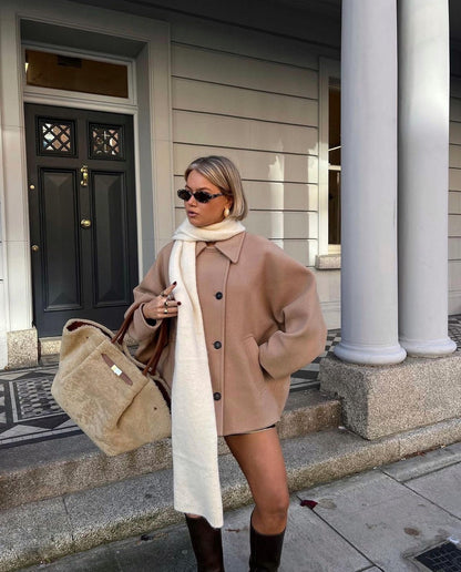 Acy | Oversized Wollen Jas Met Knopen → Acy Wollen Jas Oversized Met Knopen Warm
