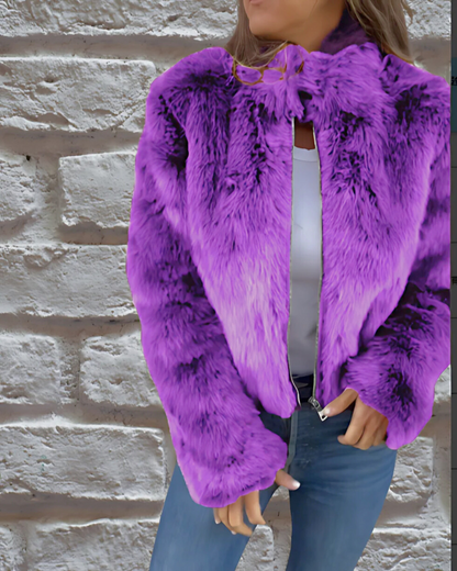 Dames Velvet Jas Warm en Zachte Pluche Stof voor Herfst en Winter
