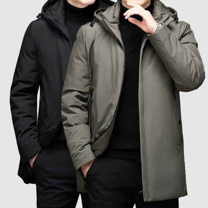 Heren Parka Longline Warm en Waterdicht met Meerdere Zakken